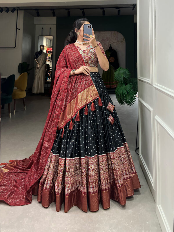 Black Heavy Georgette Sequin Saree with Unstitched Blouse