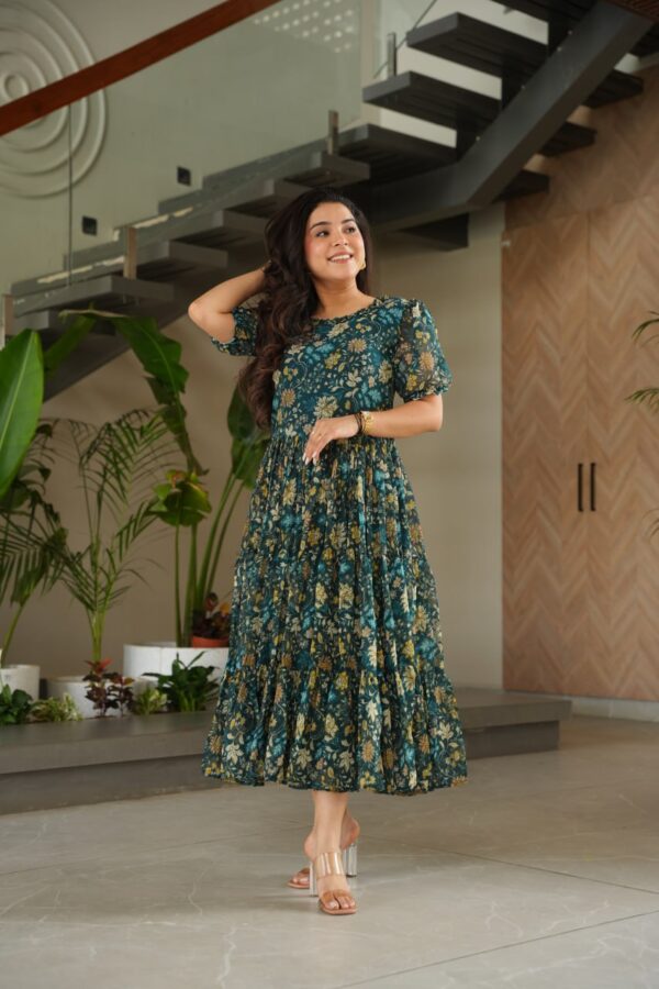 Women’s Faux Georgette Printed Gown Cotton Lining